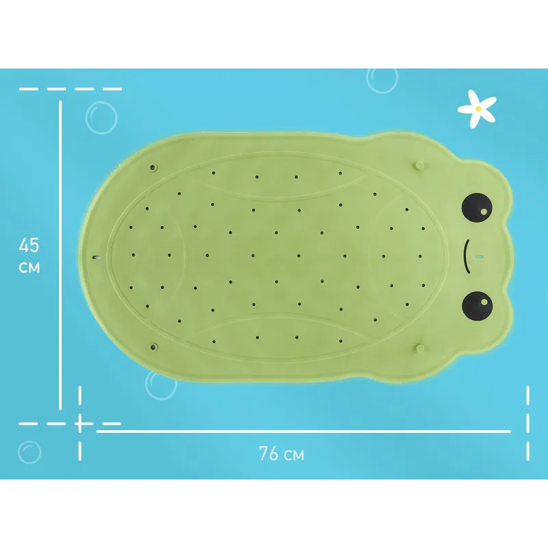 Covoras de baie din cauciuc anti-alunecare Roxy Kids 76×45 cm „Frog”, Verde (BM-4576-FR-G) Covoras de baie din cauciuc anti-alunecare Roxy Kids 76×45 cm „Frog”, Verde (BM-4576-FR-G)