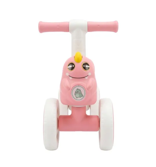 Bicicletă pentru copii fără pedale cu 4 roți, „Dinozaur” roz, cod 990160 Bicicletă pentru copii fără pedale cu 4 roți, „Dinozaur” roz, cod 990160