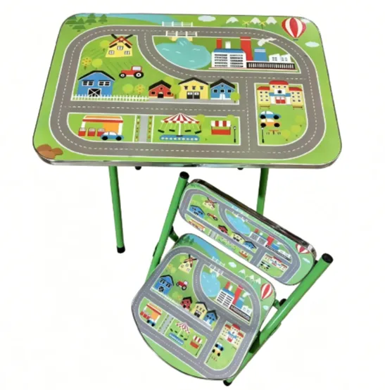 Set masă și scaun pentru copii cu orășel, 60×40 cm (897211)