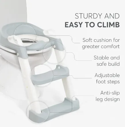 Colac pentru WC copii cu scară Kikkaboo Lea Mint, 12 luni + Colac pentru WC copii cu scară Kikkaboo Lea Mint, 12 luni +