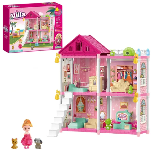 Căsuță pentru păpuși „Vila Mică” + accesorii, 98 elem.