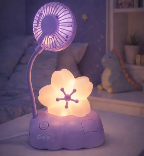 Lampă de veghe portabilă cu ventilator, mov, cod 990161 Lampă de veghe portabilă cu ventilator, mov, cod 990161