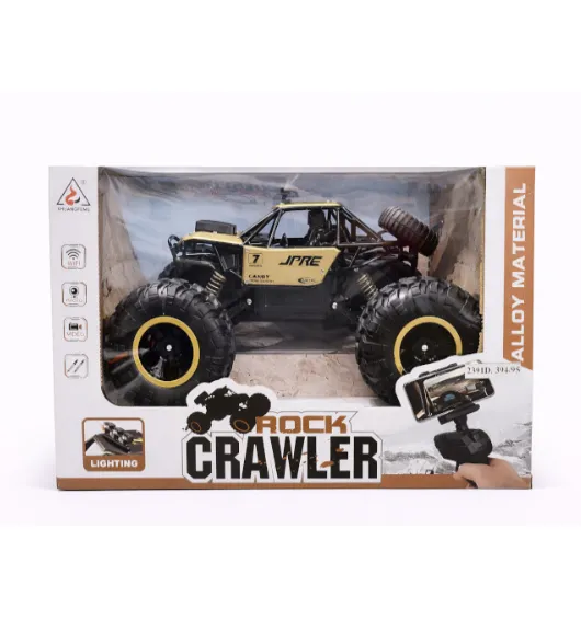 Mașină Rock Crawler 1:16, cu telecomanda, cu cameră, aurie, cod 2391D