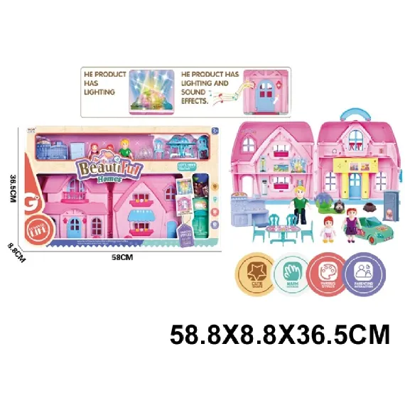 Набор для кукольного домика с аксессуарами и подсветкой (76193)