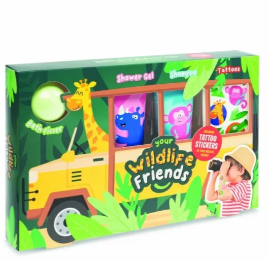 Set cadou pentru baie Wildlife Friends cu tatuaje, 83.0435.00