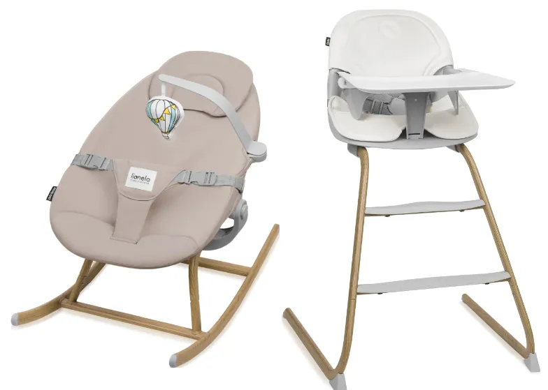 Scaun de masa 2 in 1 Lionelo Dalia Grey Stone Natural + Balansoar