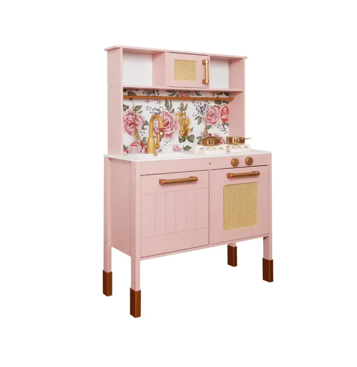 Bucătărie din lemn 70*34*103cm, roz W10C1042