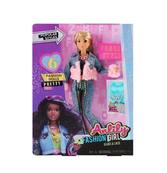Papusa Anlily, 30 cm, în pantaloni, 616635