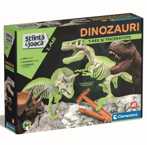 Set de joacă Săpături arheologice Dinozauri: T-Rex si triceratop Clementoni RO 1026-50749