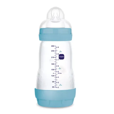 Biberon cu sistem anti-colic din plastic MAM Perfect Start Planet Love Boy, 260 ml Biberon cu sistem anti-colic din plastic MAM Perfect Start Planet Love Boy, 260 ml