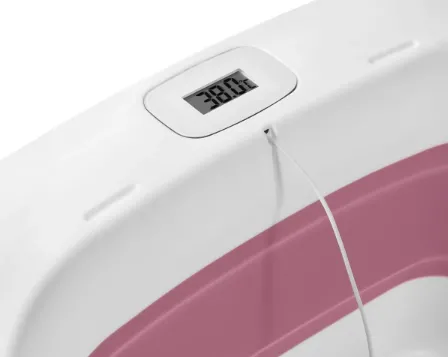 Cadita pliabila cu termometru Lionelo BabyBubble Pink Magnolia, 85 cm Cadita pliabila cu termometru Lionelo BabyBubble Pink Magnolia, 85 cm
