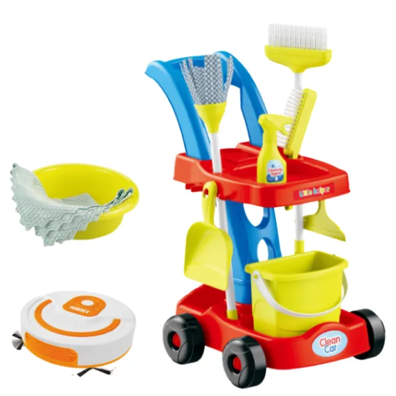 Set de curățenie cu cărucior și mătură Set de curățenie cu cărucior și mătură