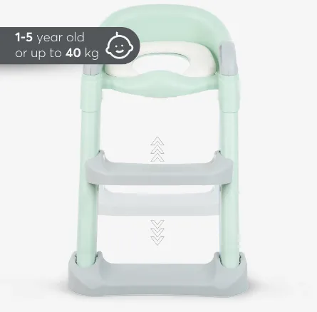Colac pentru WC copii cu scară Kikkaboo Lea Mint, 12 luni + Colac pentru WC copii cu scară Kikkaboo Lea Mint, 12 luni +