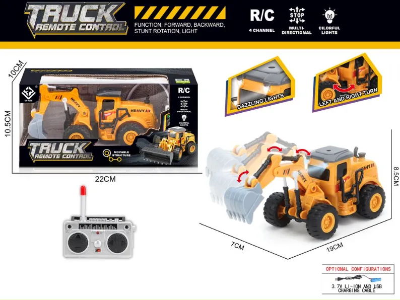 Excavator cu telecomandă și lumină, acumulator. 6182A