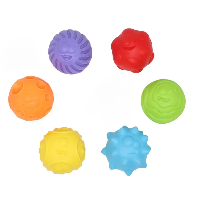 Set mingi senzoriale viu colorate de diferite forme 6 buc, cod 1045D