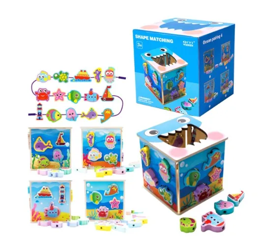 Cub interactiv din lemn 