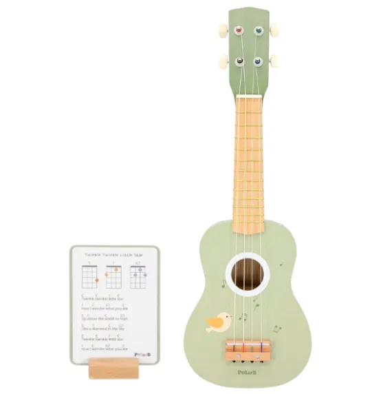 Chitară-ukulele din lemn pentru copii „Păsărică”