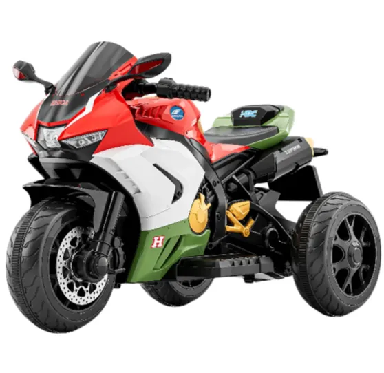 Детский электромотоцикл с дистанционным управлением, красно-белый (67816)