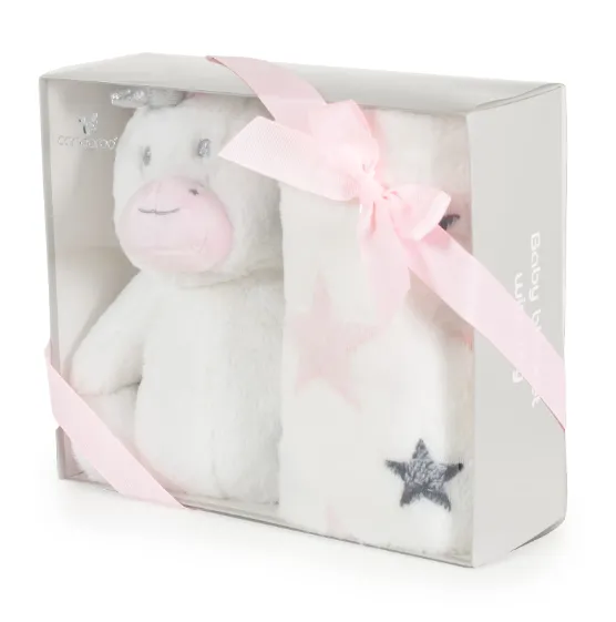 Păturică cu jucărie Moni Unicorn Stars White, 90x75 cm Păturică cu jucărie Moni Unicorn Stars White, 90x75 cm