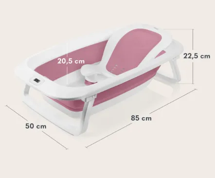 Cadita pliabila cu termometru Lionelo BabyBubble Pink Magnolia, 85 cm Cadita pliabila cu termometru Lionelo BabyBubble Pink Magnolia, 85 cm