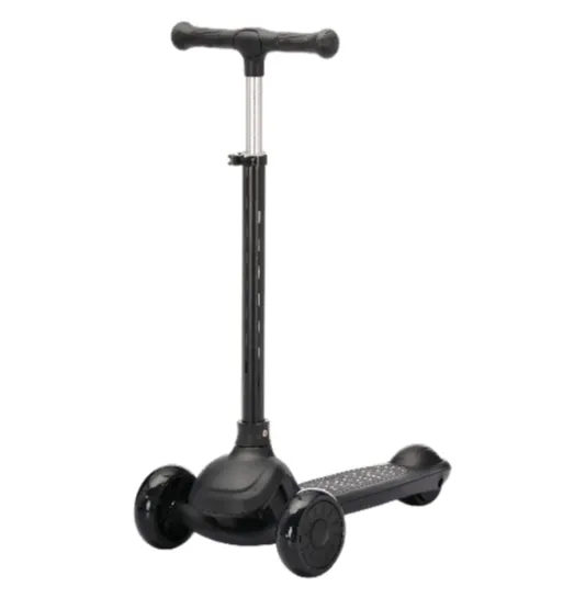 Trotinetă pentru copii cu 3 roți luminoase, platformă și ghidon cu lumini, negru, RTM Scooter (43398)