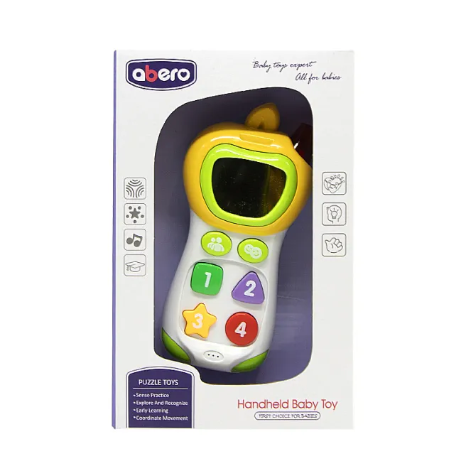 Jucarie interactiva telefon, Abero, galben, cod 682011