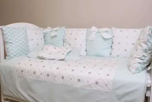 Lenjerie de patut 8 piese PM Perne Turcoaz