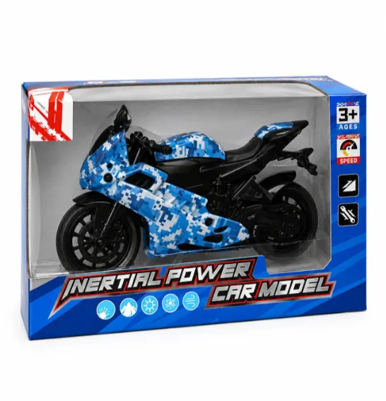 Motocicletă inerțială camuflaj digital albastru, cod 10336a