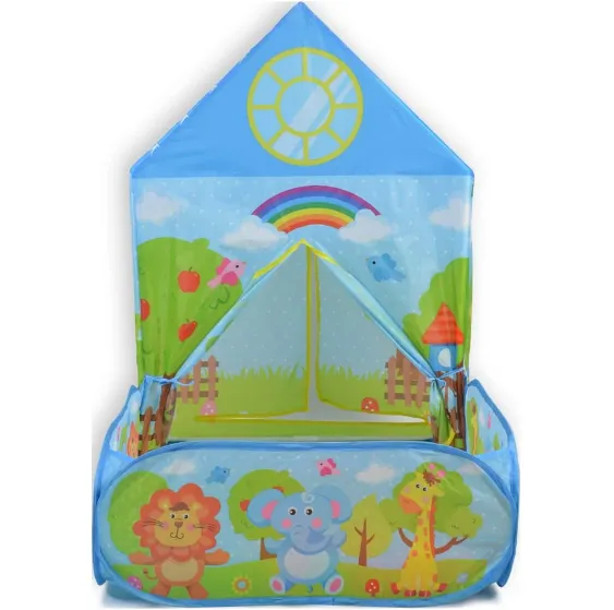 Cort pentru copii Moni Zoo 2 in 1 cu 50 bile Blue Cort pentru copii Moni Zoo 2 in 1 cu 50 bile Blue