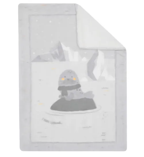 Păturică Kikkaboo Sherpa Seally Me Grey 110x140 cm