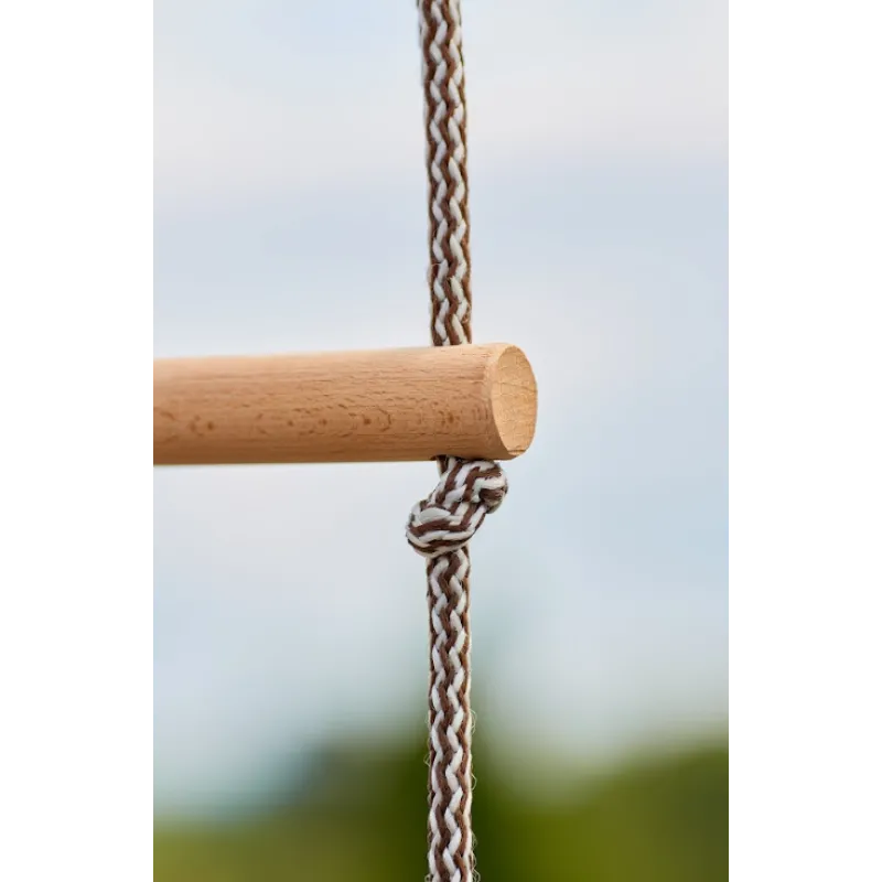 Scară cu trepte din lemn şi franghie (1B1-2) Natural