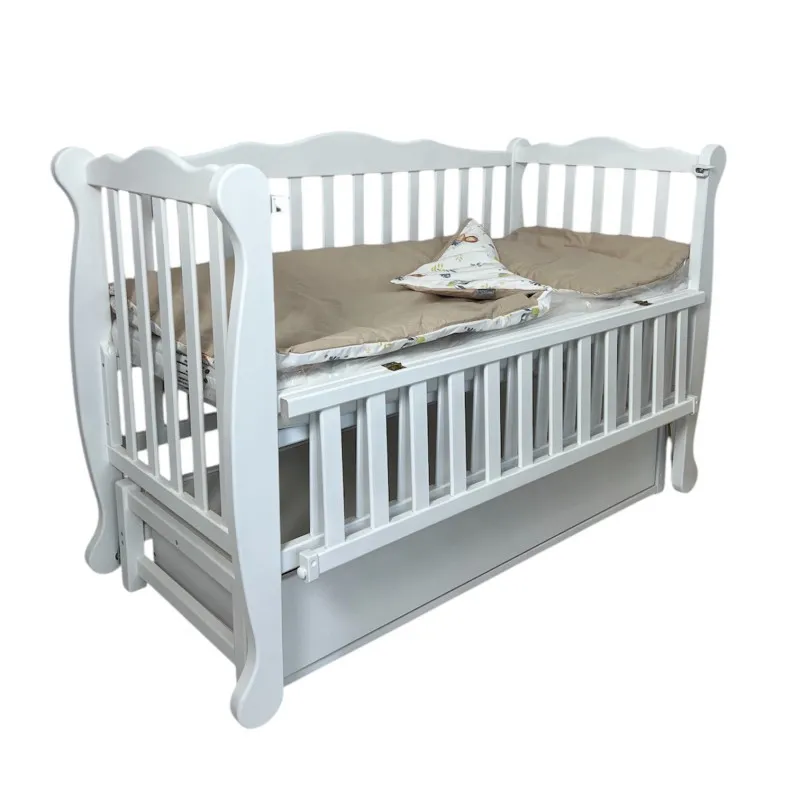 Детская кроватка Goydalka NATALI PREMIUM LONGITUDINAL (1В311-1) Белая