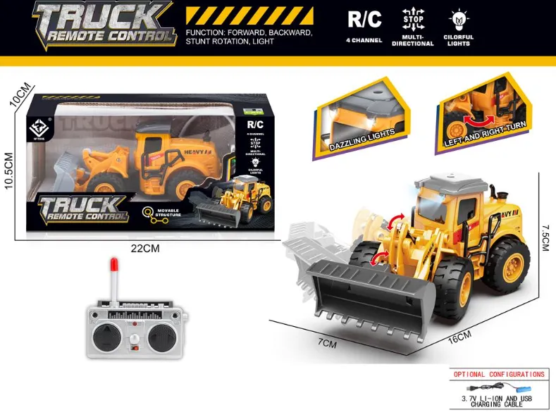 Buldozer cu telecomandă, cu lumină și baterie. 6182D