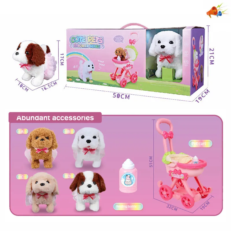 Set carucior cu ciine cu sunete 005589 