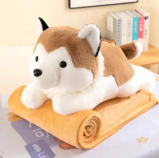 Jucărie din pluș Husky 65cm, cu plapumă 1×1.6m (689477)