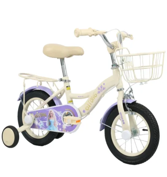 Bicicletă pentru copii cu 4 roți, 14 inch, violet, cod 2227D Bicicletă pentru copii cu 4 roți, 14 inch, violet, cod 2227D