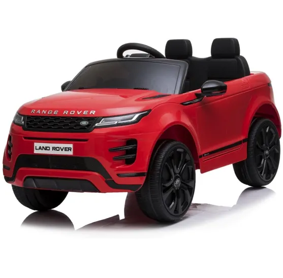 Красная машина с пультом управления Range Rover Evoque, EVA-колёсами и кожаным сиденьем JE-347 (8130037CR/DK-RRE99)