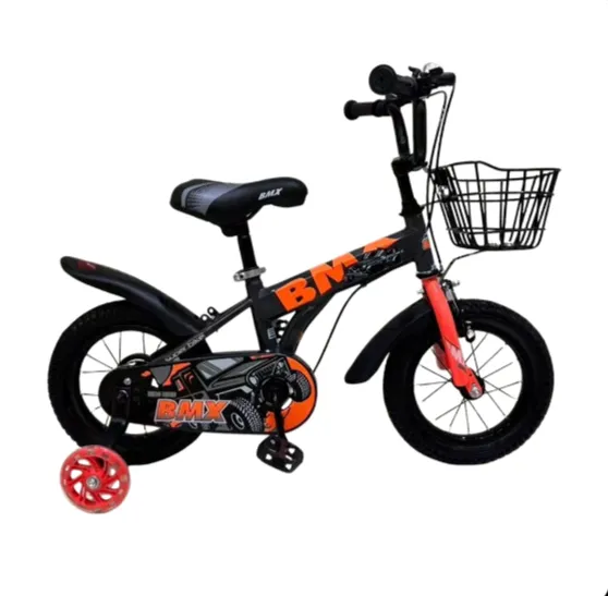 Bicicletă pentru copii 16′, cu roți ajutătoare (JIPU-16 gri)