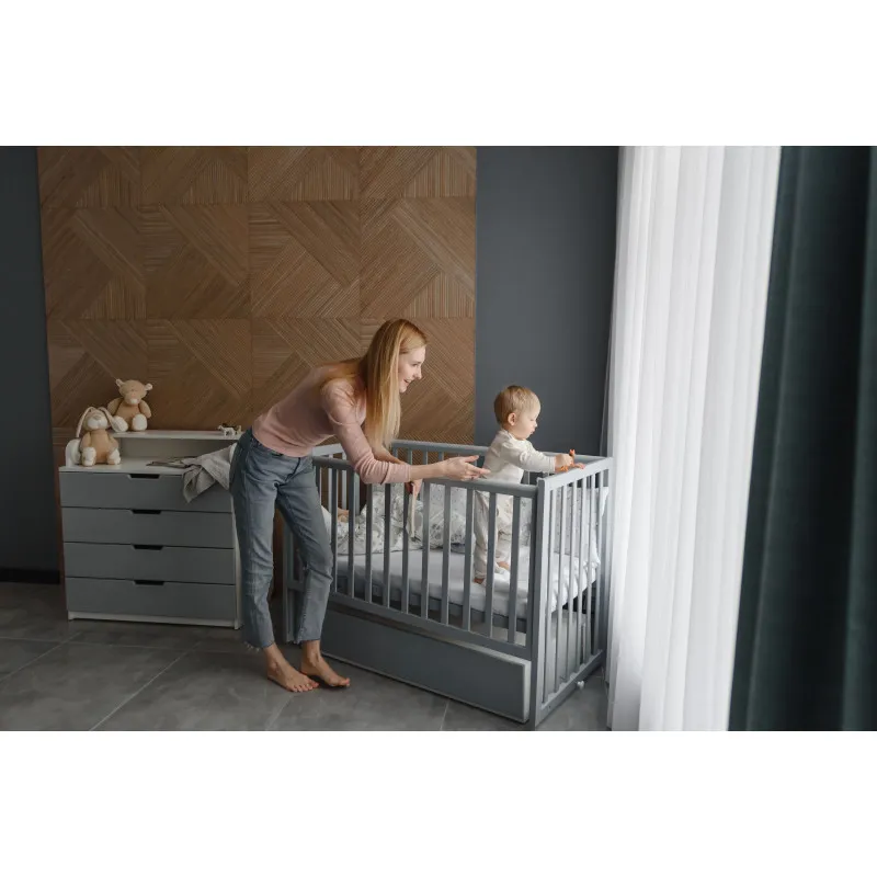 Pătuţ Eucalyptus Mia Premium (DS-405) Gri Pătuţ Eucalyptus Mia Premium (DS-405) Gri