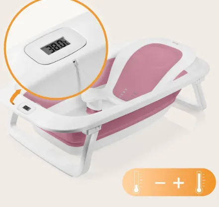 Cadita pliabila cu termometru Lionelo BabyBubble Pink Magnolia, 85 cm Cadita pliabila cu termometru Lionelo BabyBubble Pink Magnolia, 85 cm