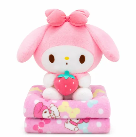 Jucărie din pluș My Melody cu căpșună 40cm ,cu plapumă 1×1.6m (495787)
