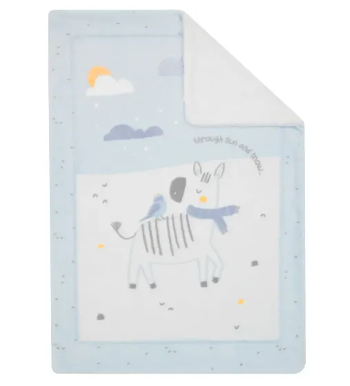 Păturică Kikkaboo Stripy Friends Blue, 110x140 cm