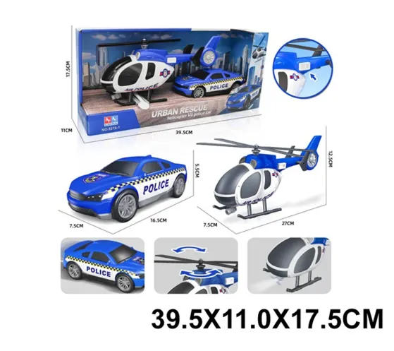 Elicopter si masinuta cu inertie,cu sunete si lumini