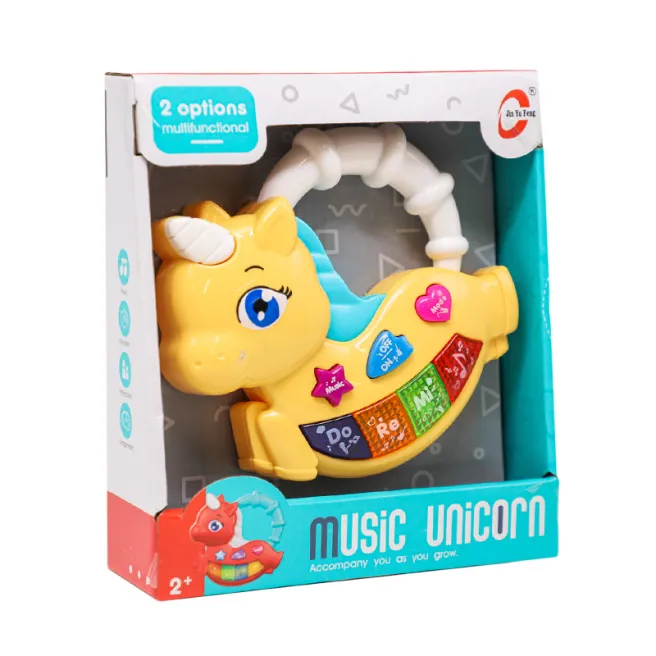 Jucărie muzicală pentru copii „Unicorn”, galbenă, cod 762048