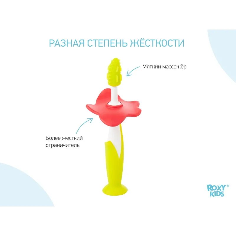 Set periuță de dinți+perie de masaj Roxy-Kids (RTB-001) Verde Set periuță de dinți+perie de masaj Roxy-Kids (RTB-001) Verde