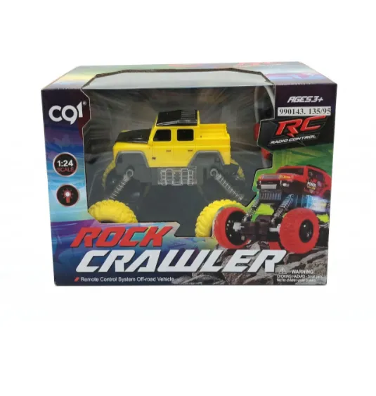 Mașină OFF ROAD 1:24 cu telecomandă, cu lumină, galbenă, cod 990143