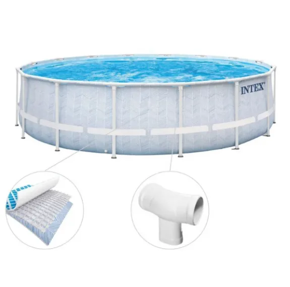 INTEX, CHEVRON PRISM FRAME PREMIUM POOL 488 x122 cm, 19156 L, cadru metalic INTEX, CHEVRON PRISM FRAME PREMIUM POOL 488 x122 cm, 19156 L, cadru metalic