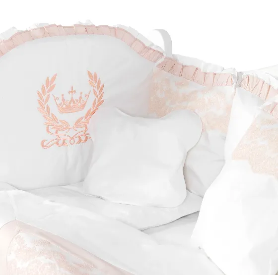 Lenjerie de patut 8 piese PM Royal Roz Lenjerie de patut 8 piese PM Royal Roz