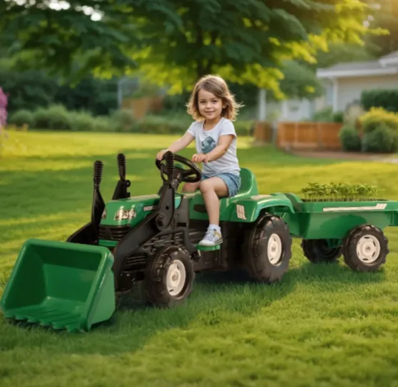 Excavator tractor cu pedale pentru copii cu remorcă și găleată Dolu (173 X 52 x 45 Cm) art. 8048 Excavator tractor cu pedale pentru copii cu remorcă și găleată Dolu (173 X 52 x 45 Cm) art. 8048