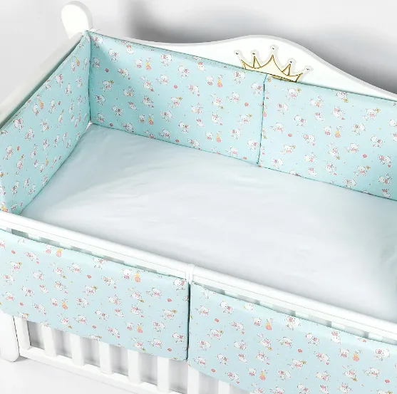Apărătoare pătuț PM Ursuleț Turcoaz (6 piese), 120x60 cm Apărătoare pătuț PM Ursuleț Turcoaz (6 piese), 120x60 cm